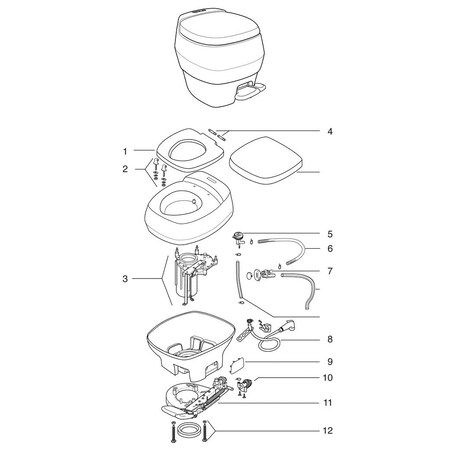 Thetford LOWER MECH ASSY 33186